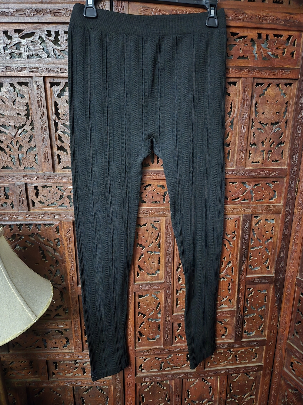 Time and Tru Black Ribbed Stretch Leggings